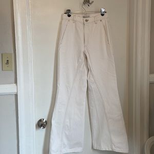 ZARA White Super Wide Leg JeanS